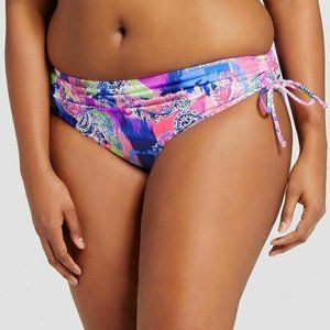 Plus Size Women's Plus Paisley Bikini Bottom Fuchsia 2X - Bella Fiore Multicolor
